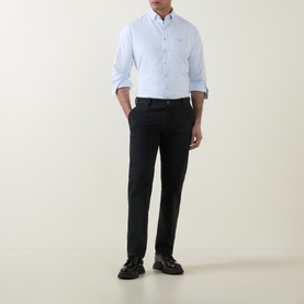 Embroidered Logo Striped Oxford Shirt