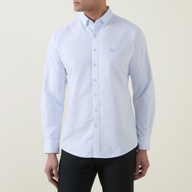 Embroidered Logo Striped Oxford Shirt