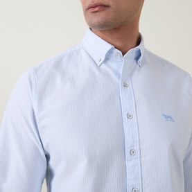 Embroidered Logo Striped Oxford Shirt