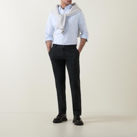 Embroidered Logo Striped Oxford Shirt