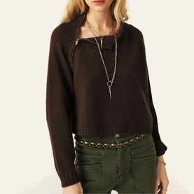 Corvy Cropped Zip Sweater
