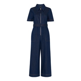 Denim Pintuck Jumpsuit