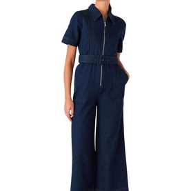 Denim Pintuck Jumpsuit