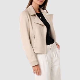 Indie Faux-Suede Biker Jacket