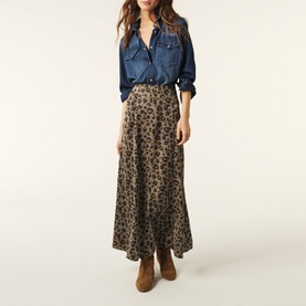 Blaire Leopard Flared Skirt
