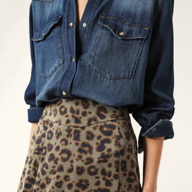 Blaire Leopard Flared Skirt