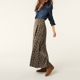 Blaire Leopard Flared Skirt