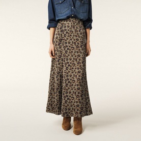 Blaire Leopard Flared Skirt