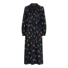 Scattered Hoop-Print Shirt Dress