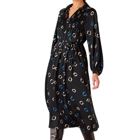 Scattered Hoop-Print Shirt Dress