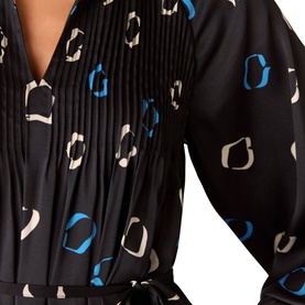 Scattered Hoop-Print Shirt Dress
