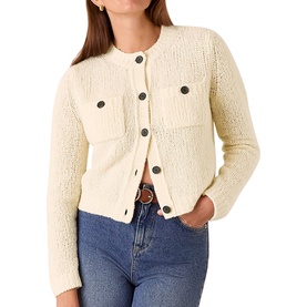 Textured Boxy Cardigan