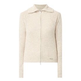 Ribbed Zip-Through Cardigan