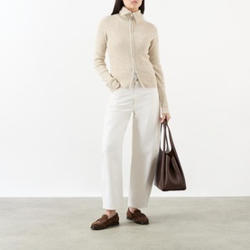 Ribbed Zip-Through Cardigan