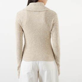 Ribbed Zip-Through Cardigan