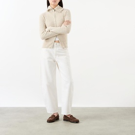 Ribbed Zip-Through Cardigan
