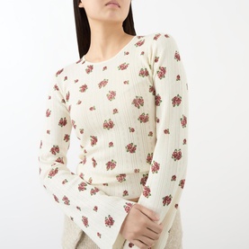 Babba Floral Pointelle Sweater