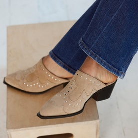 Suede Western Mules