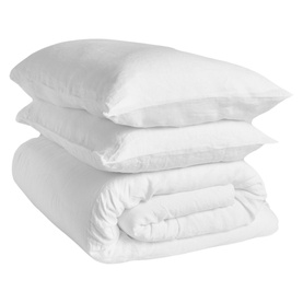 White Pure Linen Duvet Set