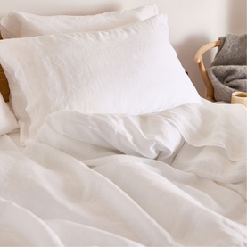 White Pure Linen Duvet Set