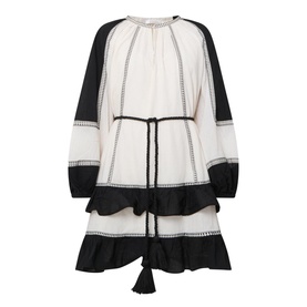 Emphasis Belted Tiered Dress