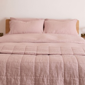 Blush Linen Quilted Blanket