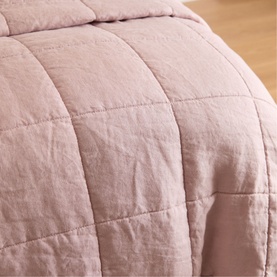 Blush Linen Quilted Blanket