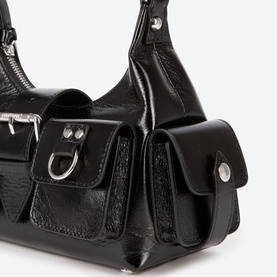 Amelia Cracked Leather Shoulder Bag