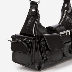 Amelia Cracked Leather Shoulder Bag