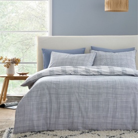 Marlow Check Duvet Set Blue
