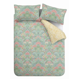 Hydrangea Art Deco Duvet Set Soft Green