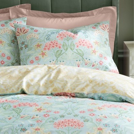 Hydrangea Art Deco Duvet Set Soft Green