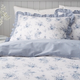 Lucie Floral Duvet Set Blue