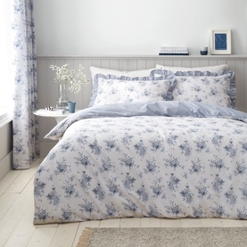 Lucie Floral Duvet Set Blue