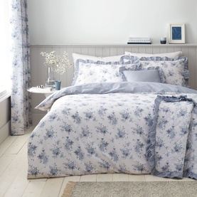 Lucie Floral Duvet Set Blue