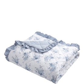 Lucie Floral Bedspread Blue