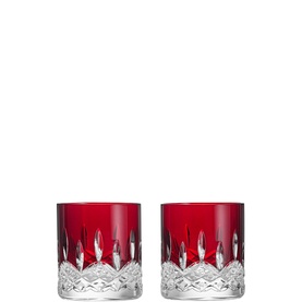 Lismore Red Tumbler Straight Glass, Set of Two