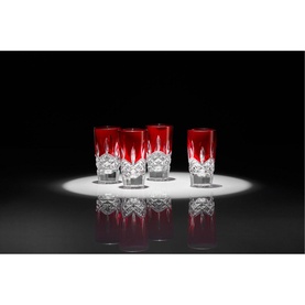 Lismore Red Shot Glass, Set of Four