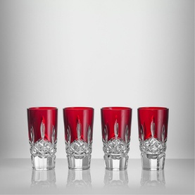 Lismore Red Shot Glass, Set of Four