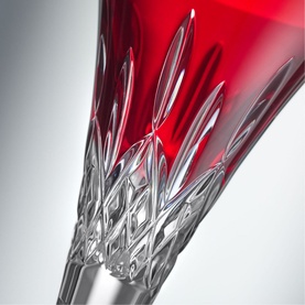Lismore Red Toasting Flute, Set of Two