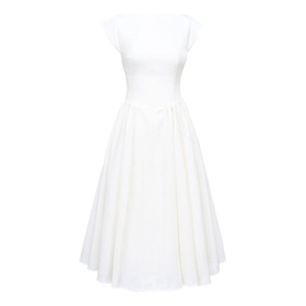 Debutante Moire Satin Flared Dress