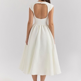 Debutante Moire Satin Flared Dress