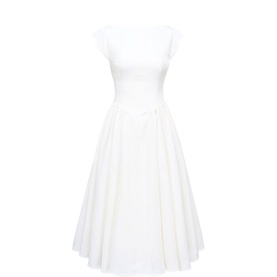 Debutante Moire Satin Flared Dress