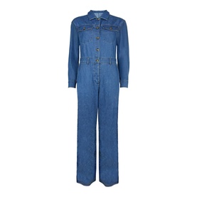 Straight Leg Denim Jumpsuit