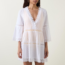Victoria Crochet-Embroidered Mini Dress