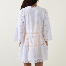 Victoria Crochet-Embroidered Mini Dress
