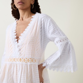 Victoria Crochet-Embroidered Mini Dress