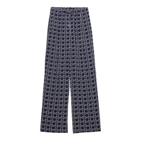 Geometric Printed Wide Leg Trousers