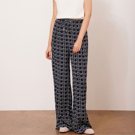Geometric Printed Wide Leg Trousers