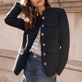 Boucle Military Jacket